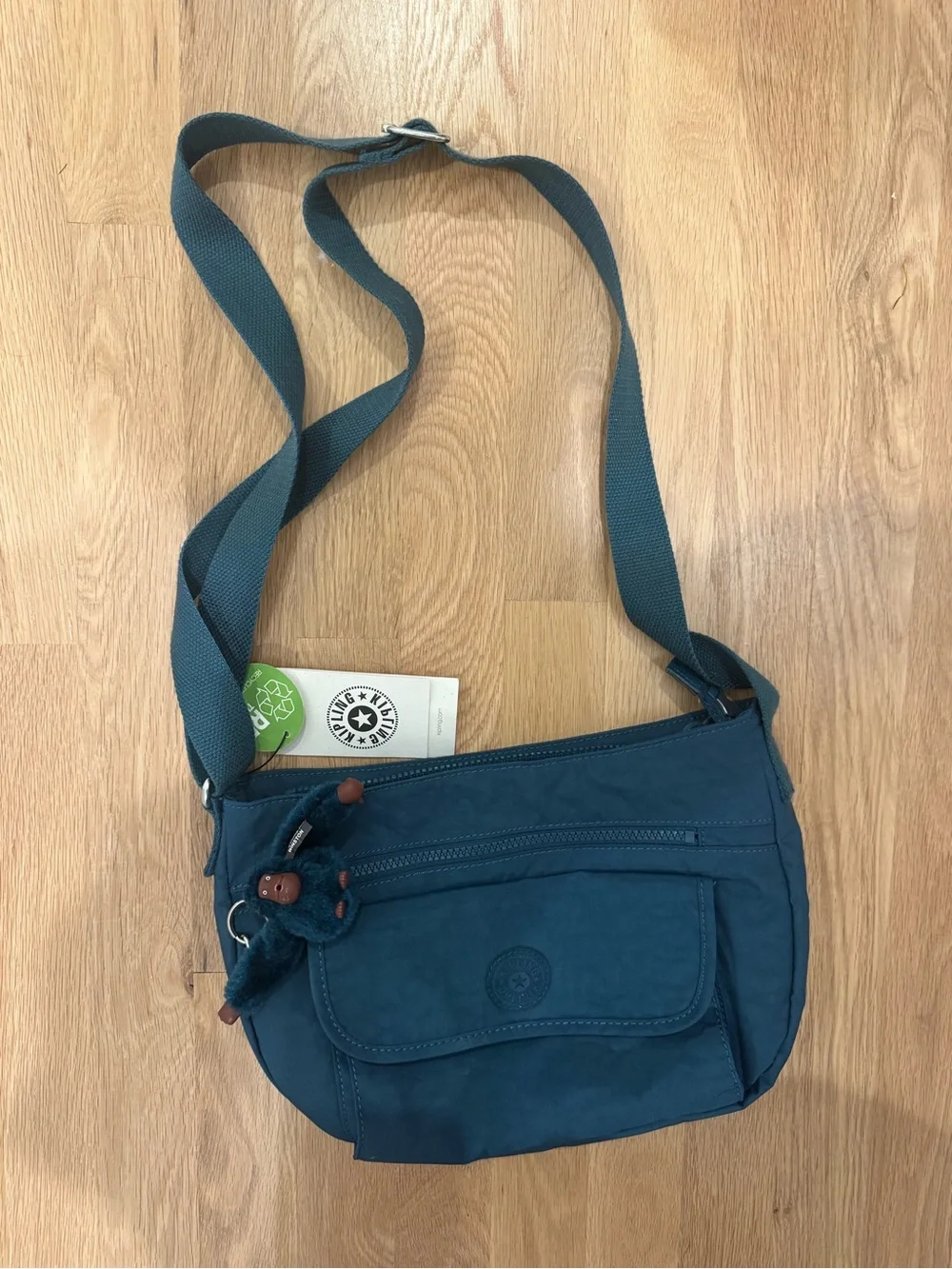 Dark Green Kipling Crossbody Bag - Casual Everyday Tote - Picture 5 of 6